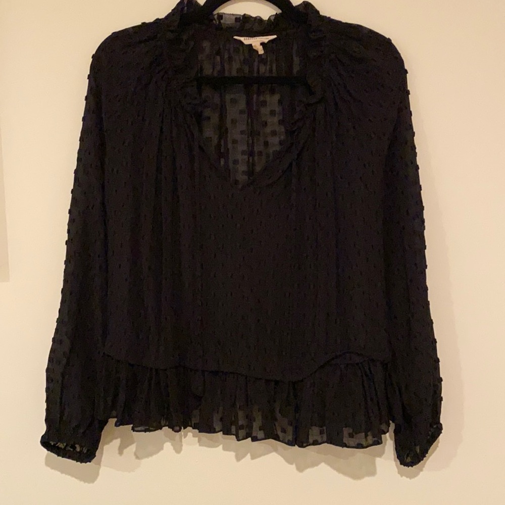 black polka dot blouse